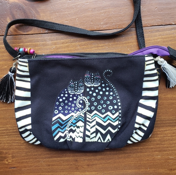 Laurel Burch Crossbody Handbag with cats - Picture 1 of 6